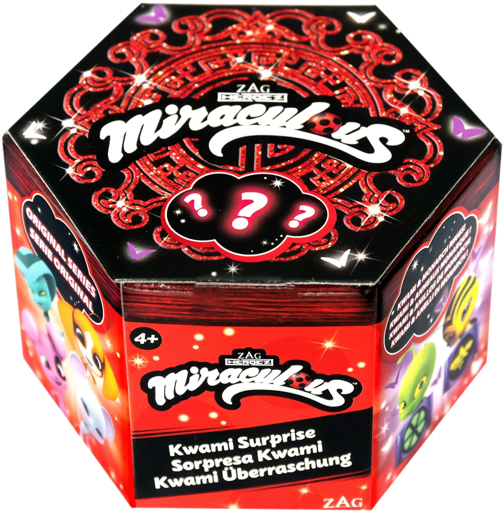 ORBICO Rinkinys Miraculous Biedronka i Juodas Kot Kwami Suprise Box Figūrėlė Niespodzianka