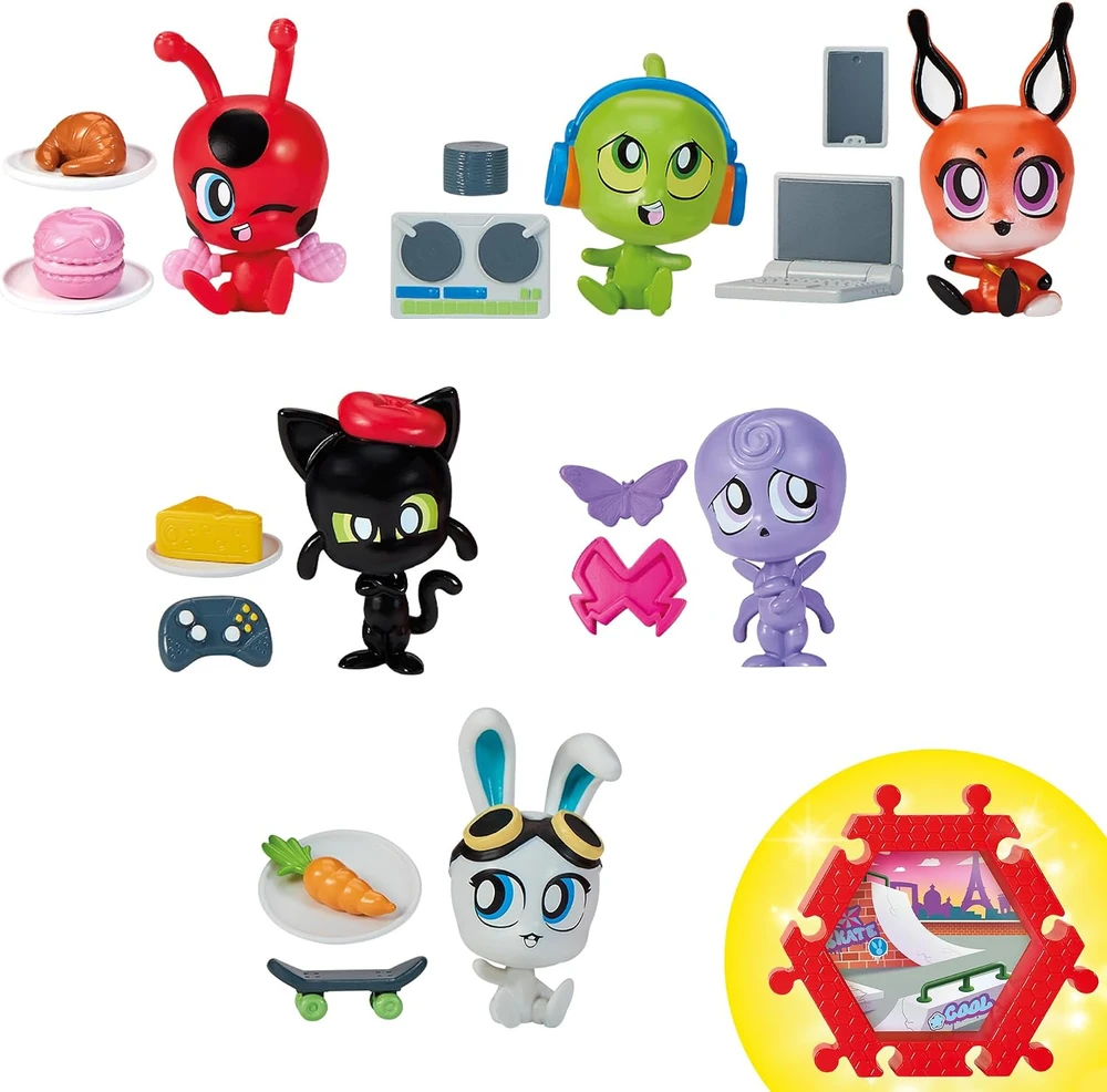 Rinkinys Miraculous Biedronka i Juodas Kot Shack Stack Surprise Mini Domek su Figurką Kwami i Akcesoriami