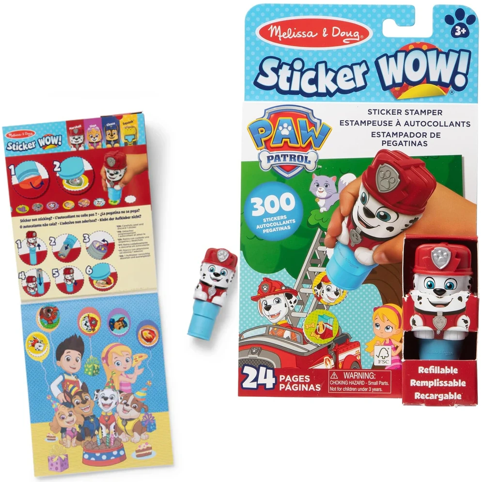 Spin Master MELISSA & DOUG STICKER WOW! Veiklos knygelė „Šunytis patrulis Marshall“