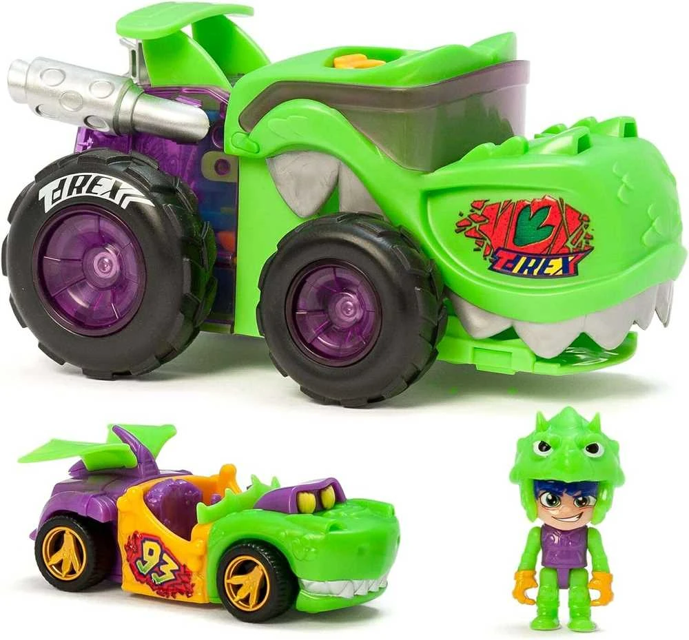 Magic Box Rinkinys T-Racers T-Rex Mega Wheels automobilių paleidėjas ir vairuotojas