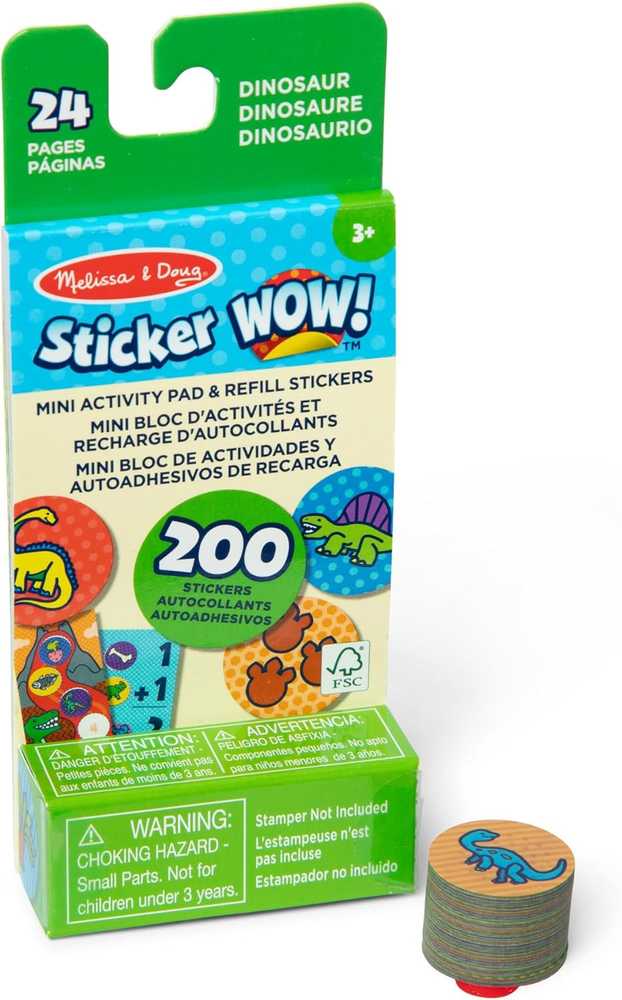 Papildymo rinkinys Sticker Wow Dinozaurai 200 lipdukų Melissa & Doug
