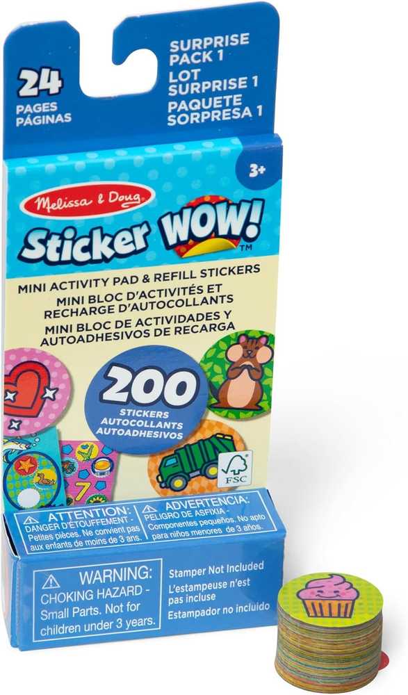 Nezatříděno Rinkinys Lipdukų papildymas „Wow Surprise“ 200 lipdukų Melissa & Doug