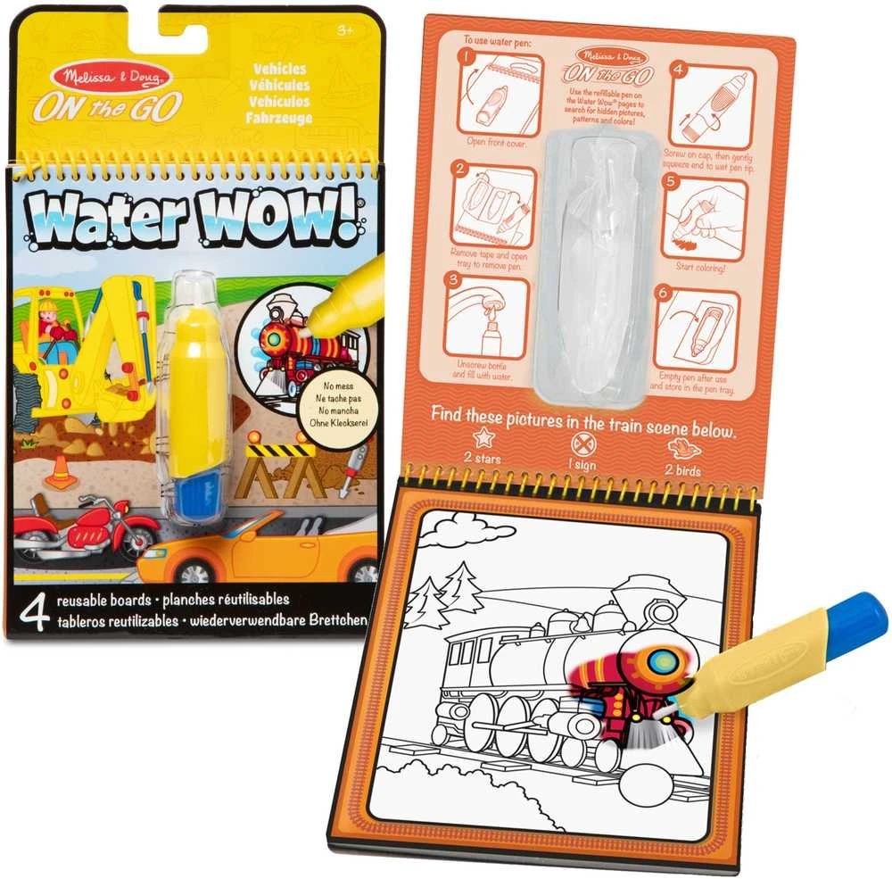 Spin Master MELISSA & DOUG WATER WOW! Piešimo vandeniu rinkinys „Transporto priemonės“