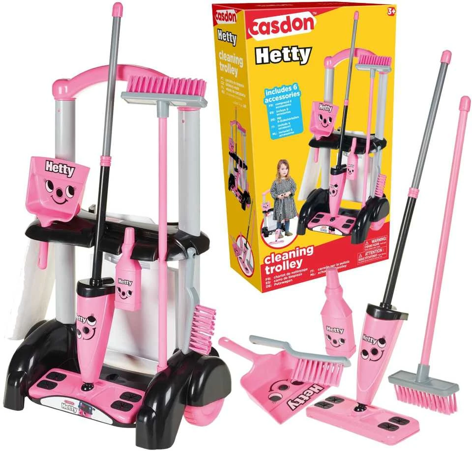 Hetty šluota Casdon Little Helper vaikiškas valymo vežimėlio rinkinys