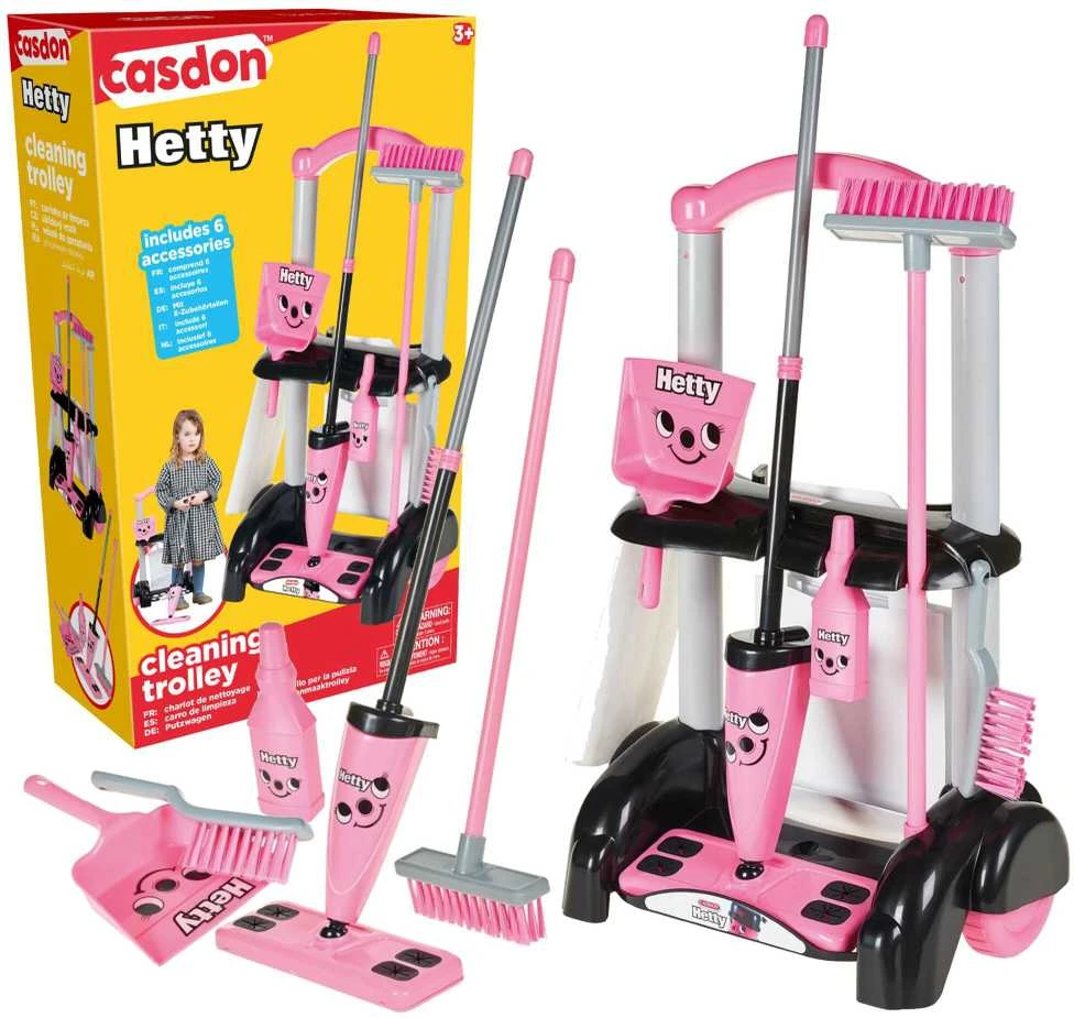 Hetty šluota Casdon Little Helper vaikiškas valymo vežimėlio rinkinys