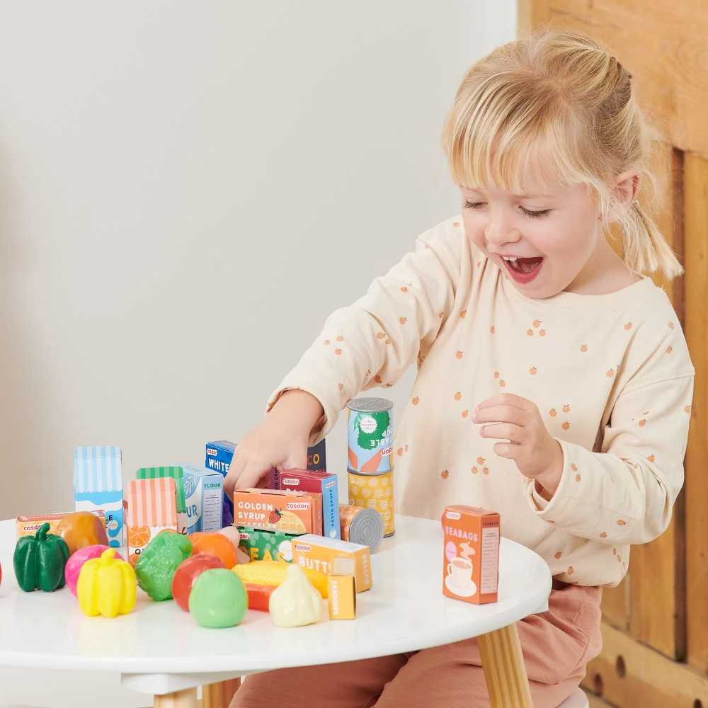 Produktai Maisto prekių pirkimas Vaikams Plastikinės Daržovės Vaisiai Casdon Rinkinys