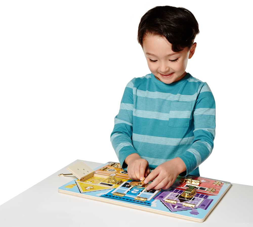 Spin Master Rinkinys zamków tablica manipulacyjna drewniana Melissa & Doug