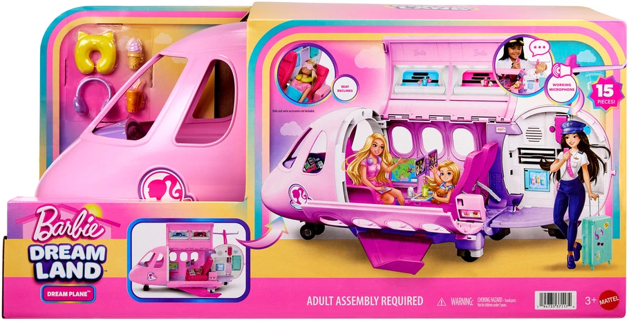Samolot Barbie Dream Land Dream Plane dla lalek Barbie su garsais