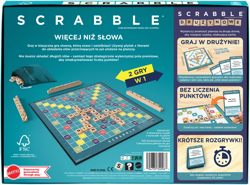 Mattel Scrabble medinės plytelės (JGR65)