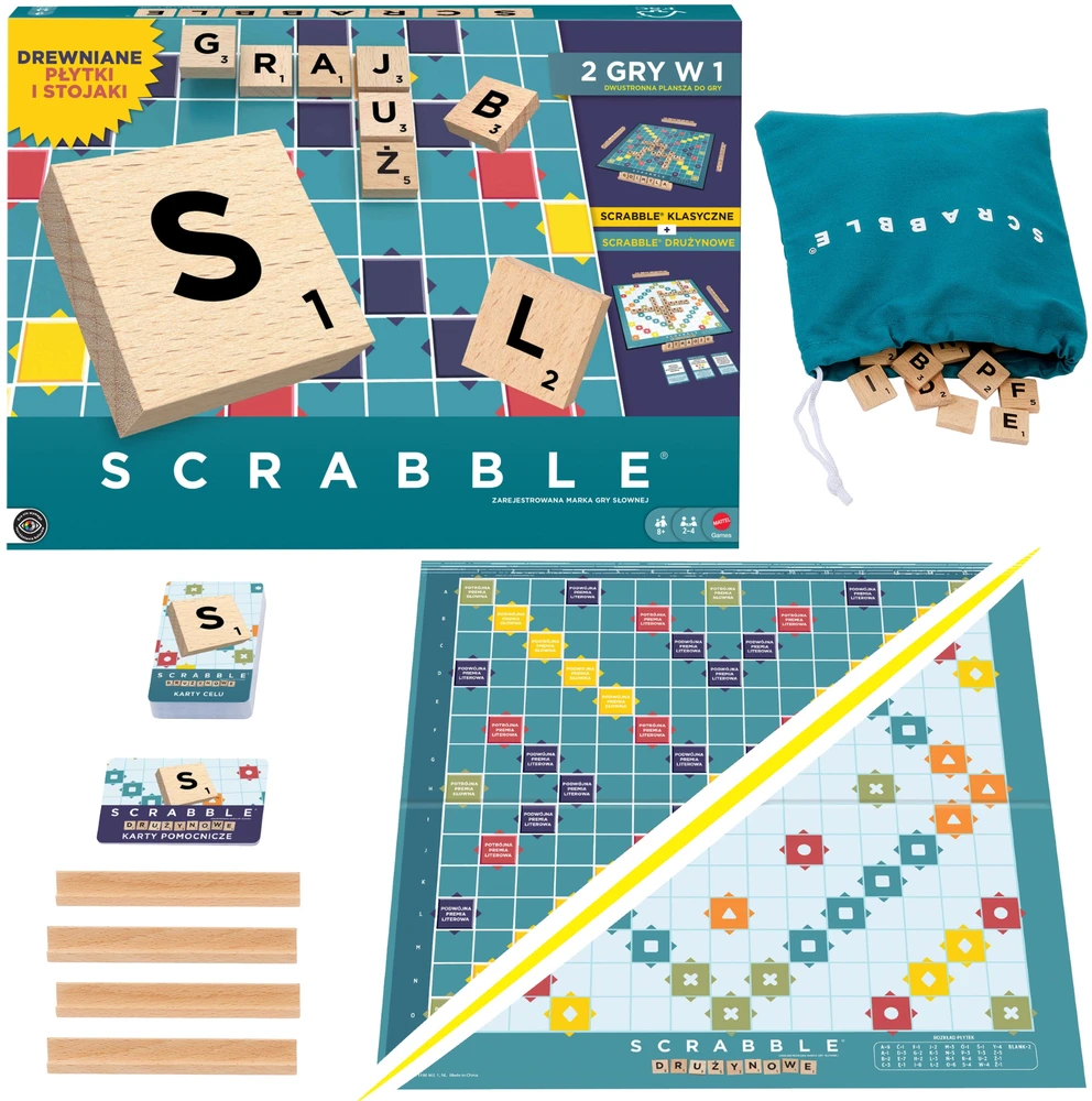 Mattel Scrabble medinės plytelės (JGR65)