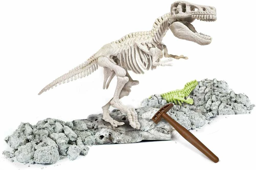 Jaunojo archreologo rinkinys Clementoni T-REX, šviečia tamsoje