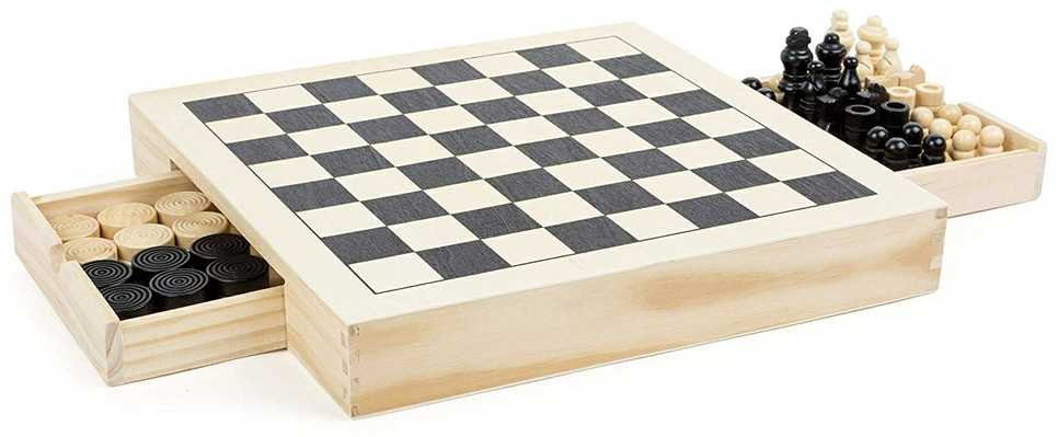 Small Foot Stalo žaidimų rinkinys 3 IN 1 (Draughts, Nine Men´s Morris, Šachmatai)