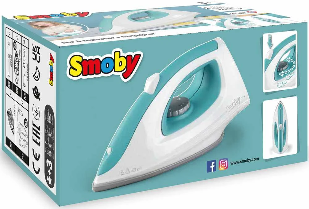 Smoby geležis, skirtas lyginti su poros mygtuku vaikams