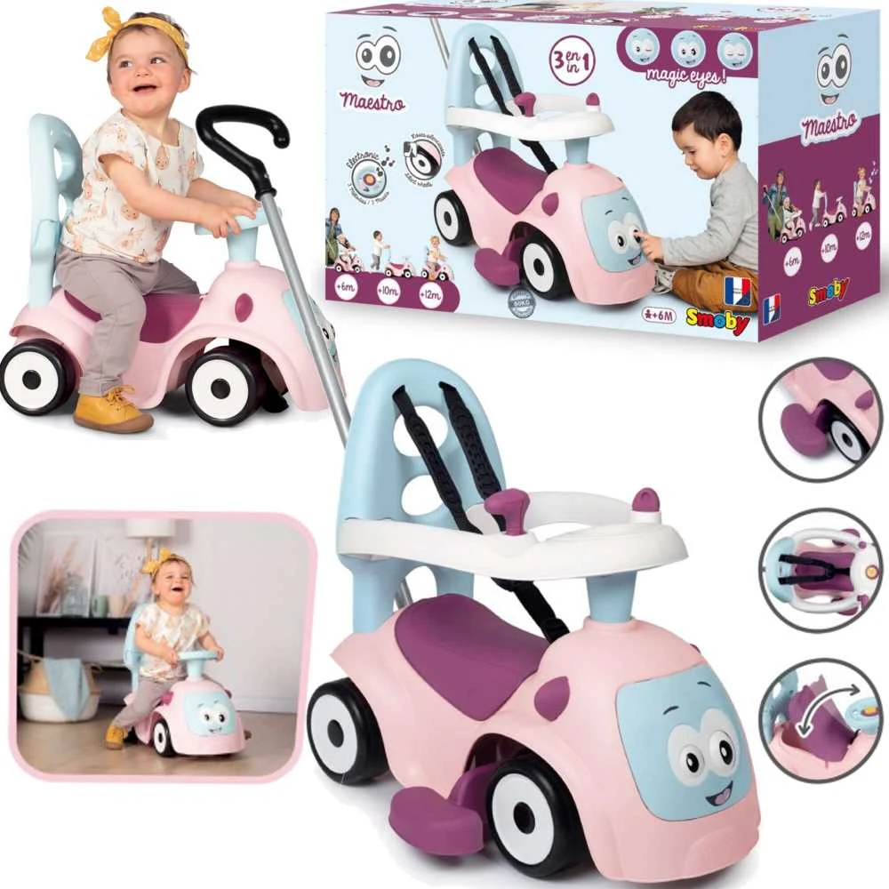 SMOBY Vaikiškas važinėjimas 4in1 Maestro Rožinis