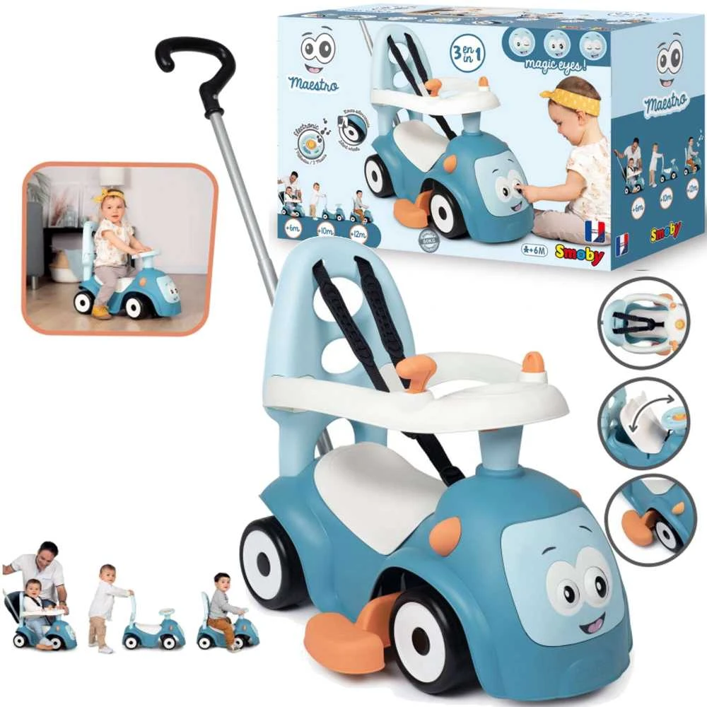 Smoby maestro 3in1 mėlynas važiavimas