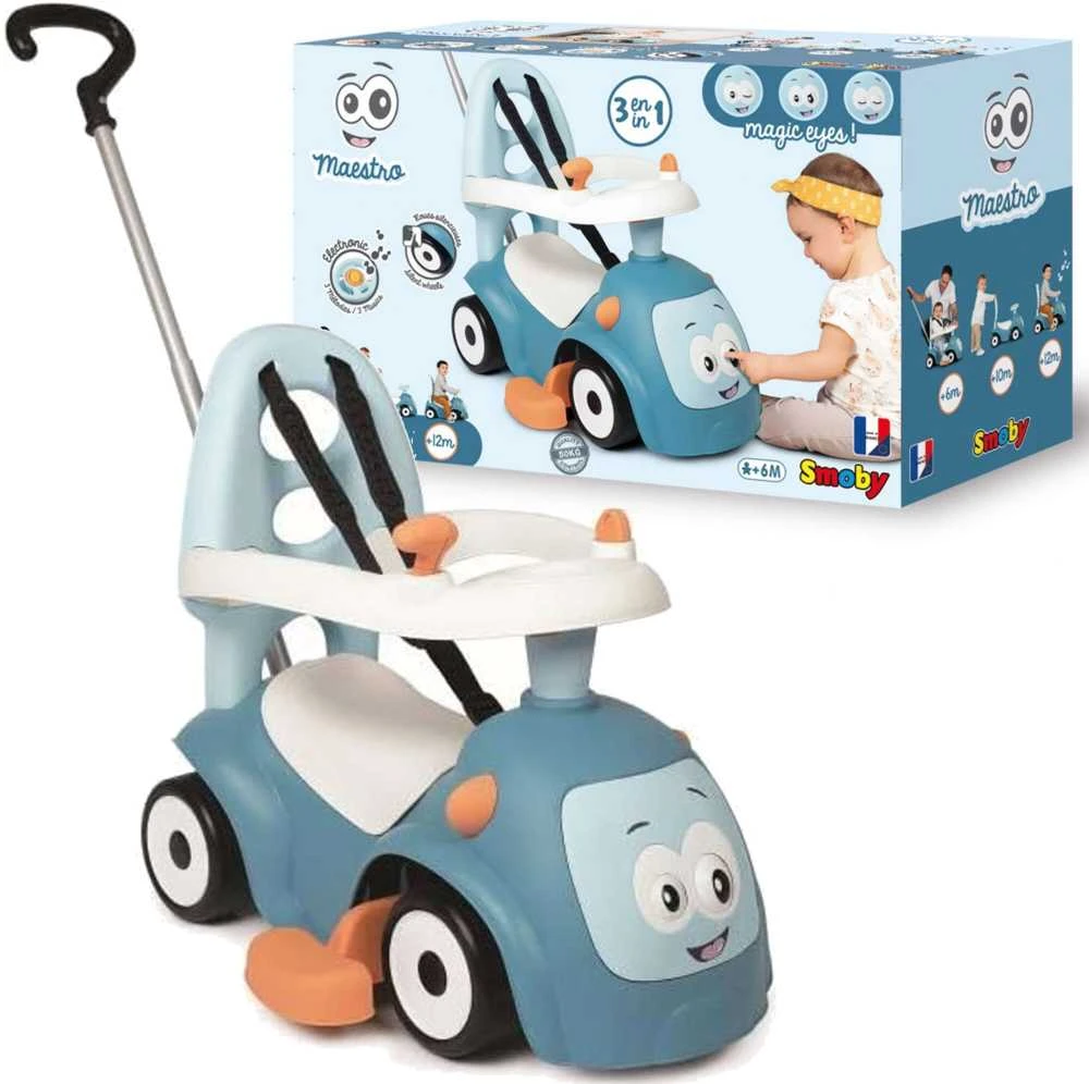 Smoby maestro 3in1 mėlynas važiavimas