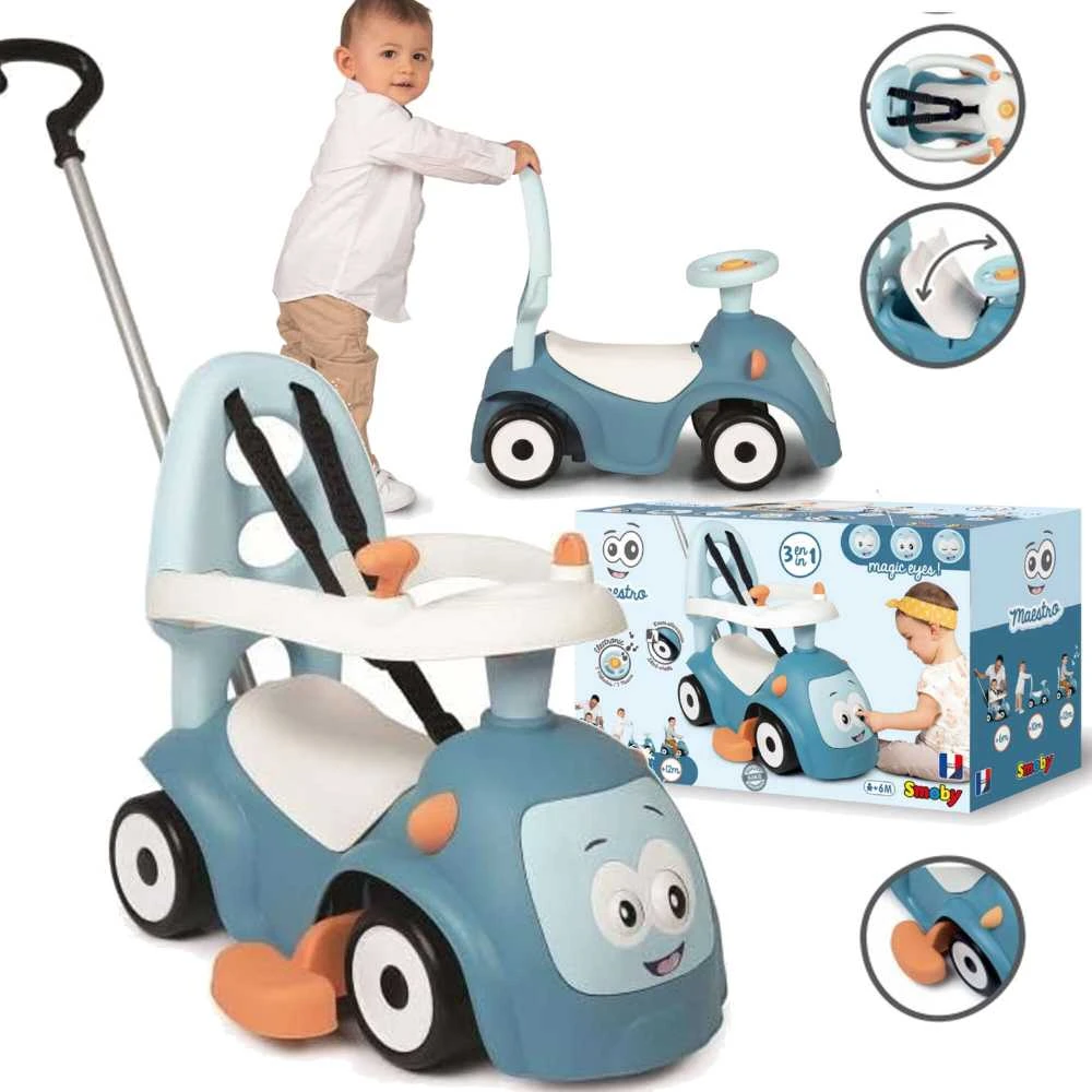Smoby maestro 3in1 mėlynas važiavimas