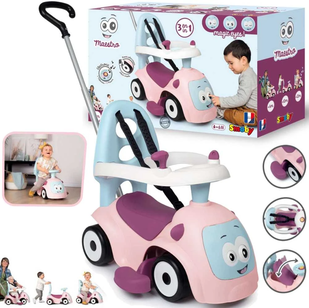 SMOBY Vaikiškas važinėjimas 4in1 Maestro Rožinis