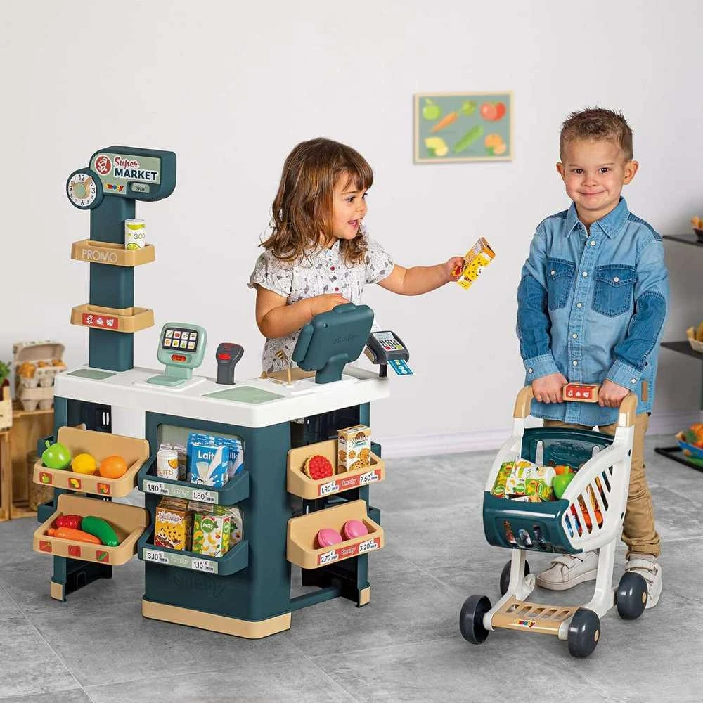 SMOBY Supermarketas su Elektronine Kasa ir Skaneriu
