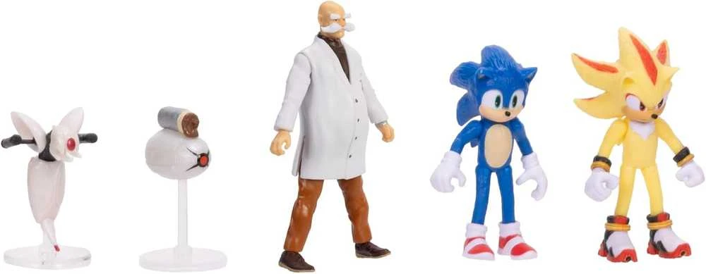 Jakks Pacific „Sonic 3 The Hedgehog“ 5 dalių figūrėlių rinkinys, skirtas filmų kolekcijai (3+)