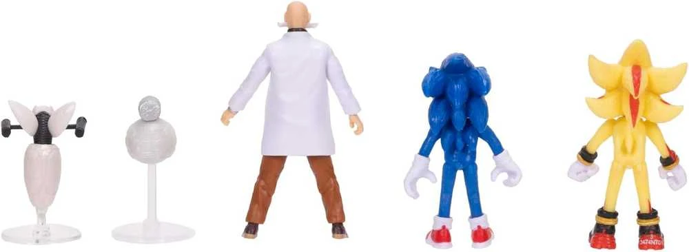 Jakks Pacific „Sonic 3 The Hedgehog“ 5 dalių figūrėlių rinkinys, skirtas filmų kolekcijai (3+)