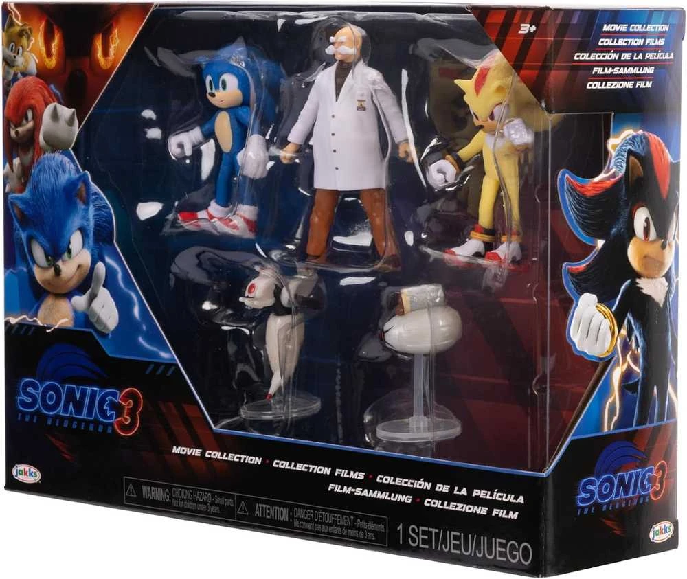 Jakks Pacific „Sonic 3 The Hedgehog“ 5 dalių figūrėlių rinkinys, skirtas filmų kolekcijai (3+)