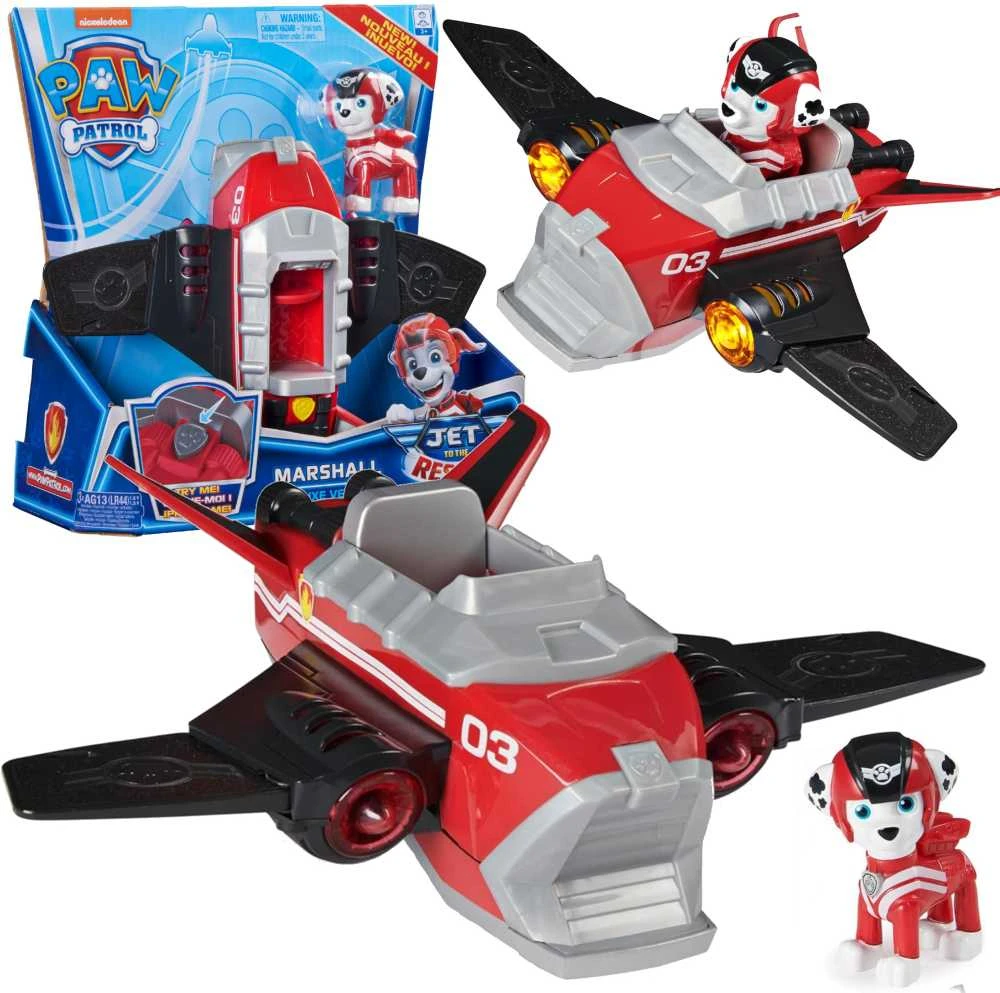Spin Master Paw Patrol Marshall Rescue Rescue Set Reaktyvinis lėktuvas + Figūros šviesos garsas
