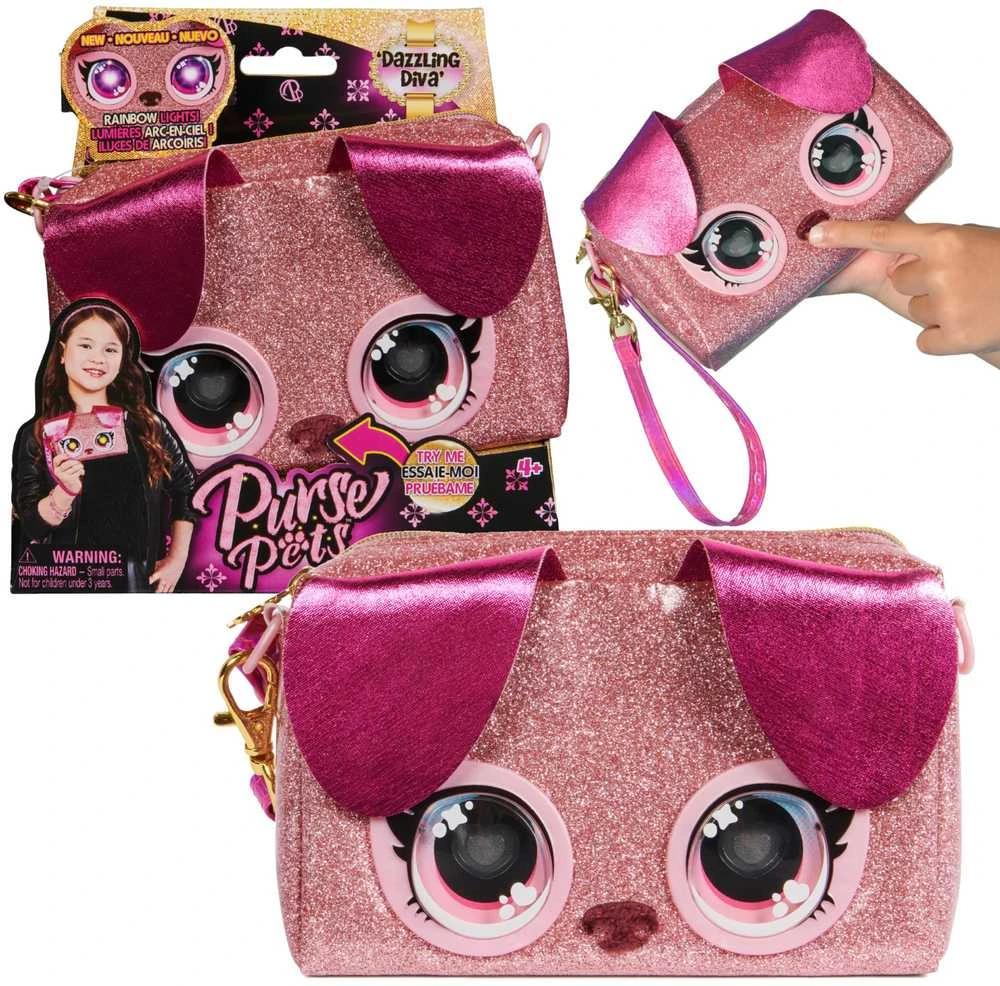 PURSE PETS Interaktyvi blizgi rankinė - Šuniukas