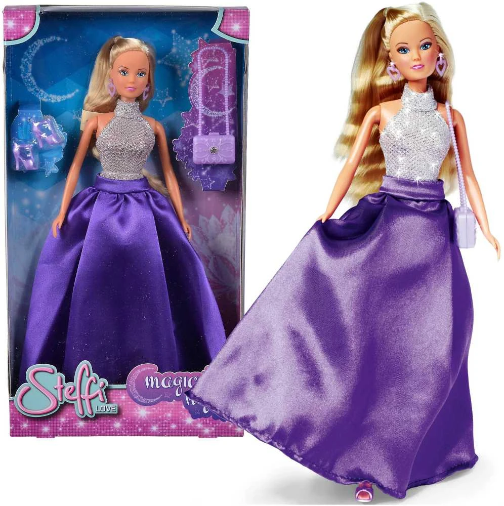 „Simba Doll Steffi Magic Night“ vakarinėje suknelėje su kulnais
