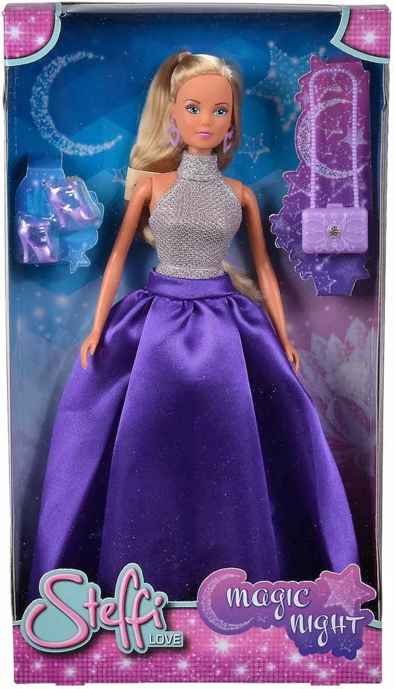 „Simba Doll Steffi Magic Night“ vakarinėje suknelėje su kulnais