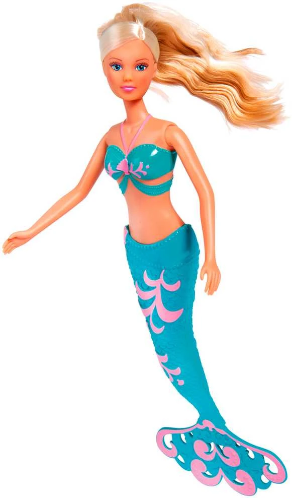 Simba Rinkinys Steffi i Evi syrenki 2 lalki Mermaid Friends + delfin i grzebień
