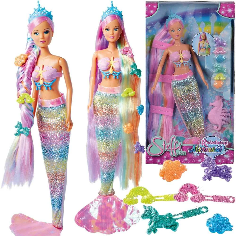 „Simba Doll Steffi Rainbow Syrena“ su aksesuarais