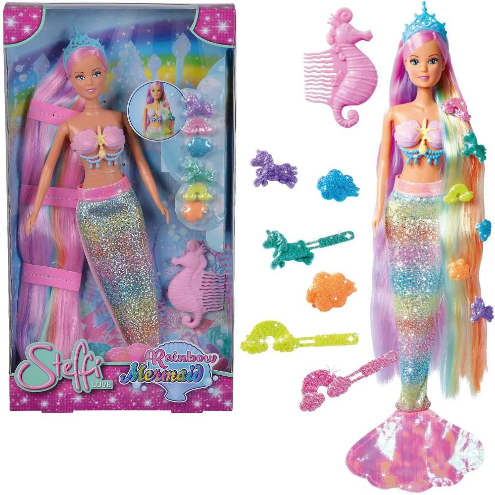 „Simba Doll Steffi Rainbow Syrena“ su aksesuarais