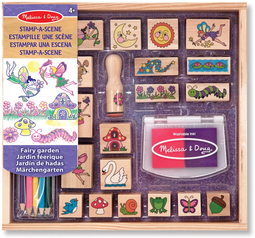 Dėlionė MELISSA & DOUG žaidimų rinkinys „Stamp-a-Scene-Fėjų sodas“