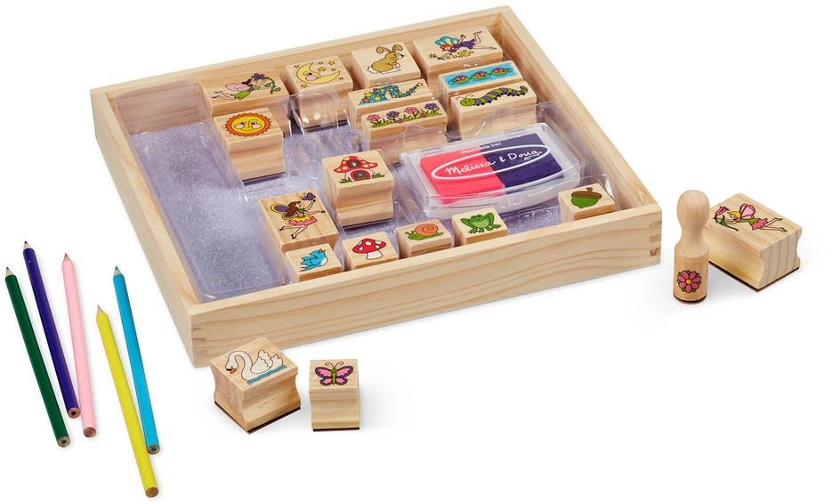Dėlionė MELISSA & DOUG žaidimų rinkinys „Stamp-a-Scene-Fėjų sodas“