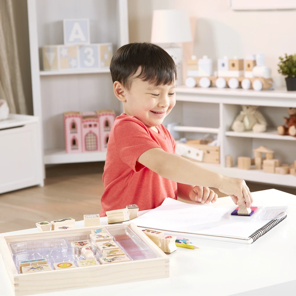 Dėlionė MELISSA & DOUG žaidimų rinkinys „Stamp-a-Scene-Fėjų sodas“