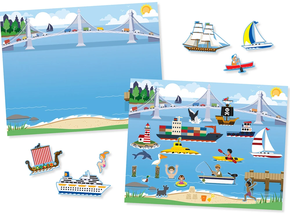 Sticker Pad Pojazdy Rinkinys plansz i naklejek daugkartinio naudojimo Melissa & Doug