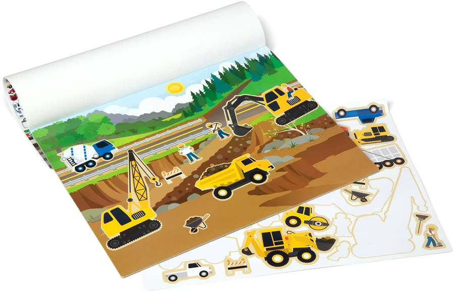 Sticker Pad Pojazdy Rinkinys plansz i naklejek daugkartinio naudojimo Melissa & Doug