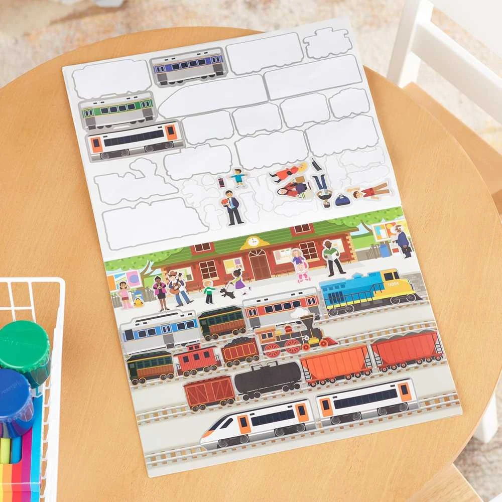 Sticker Pad Pojazdy Rinkinys plansz i naklejek daugkartinio naudojimo Melissa & Doug