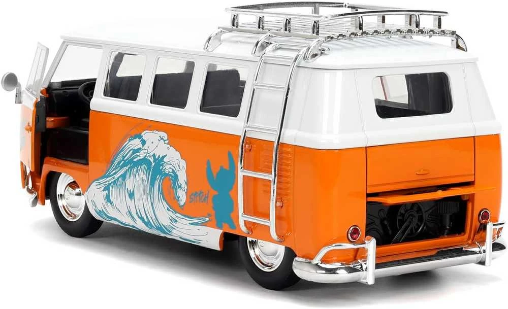 Simba Stitch Disney komplektas figurka 4 cm + pojazd Volkswagen T1 1:24