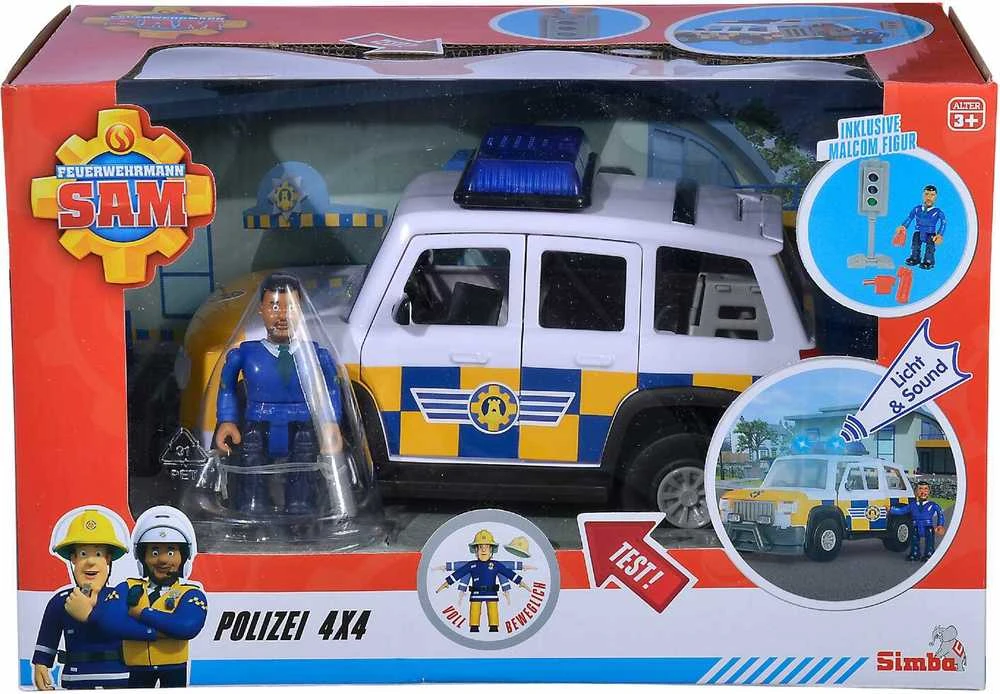 Pats „Simba“ ugniagesys Jeep policijos figūrėlė Malcolma