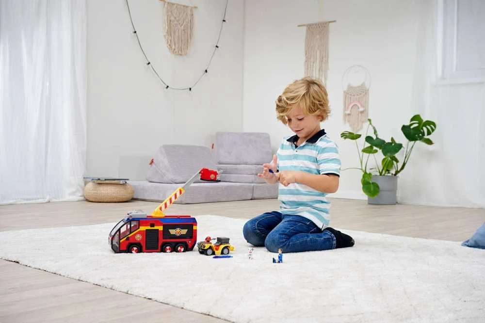Simba Fireman Sam komplektas Big Gaisrinė mašina Jupiter interaktyvus automobilis + 2 figūrėlės šviesos garsas