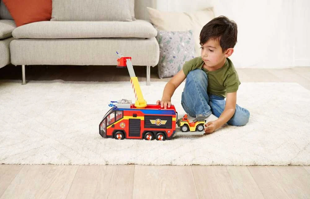 Simba Fireman Sam komplektas Big Gaisrinė mašina Jupiter interaktyvus automobilis + 2 figūrėlės šviesos garsas