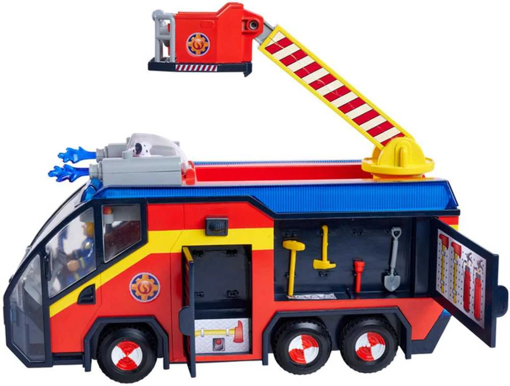 Simba Fireman Sam komplektas Big Gaisrinė mašina Jupiter interaktyvus automobilis + 2 figūrėlės šviesos garsas