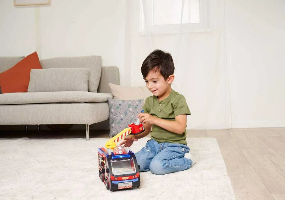 Simba Fireman Sam komplektas Big Gaisrinė mašina Jupiter interaktyvus automobilis + 2 figūrėlės šviesos garsas