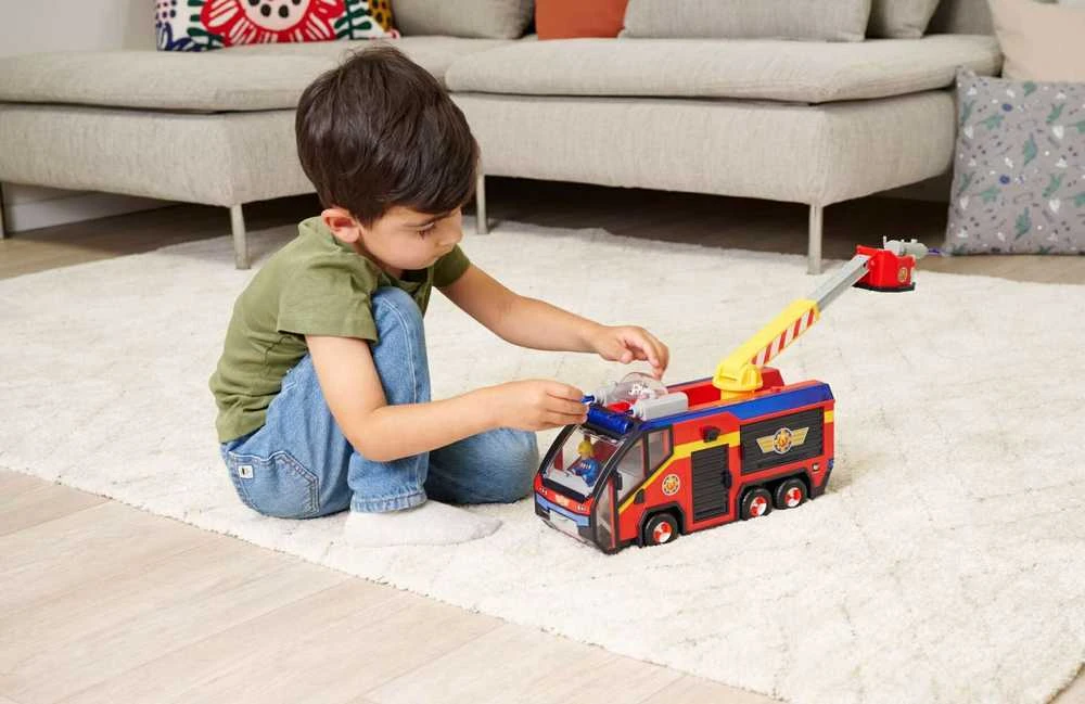 Simba Fireman Sam komplektas Big Gaisrinė mašina Jupiter interaktyvus automobilis + 2 figūrėlės šviesos garsas