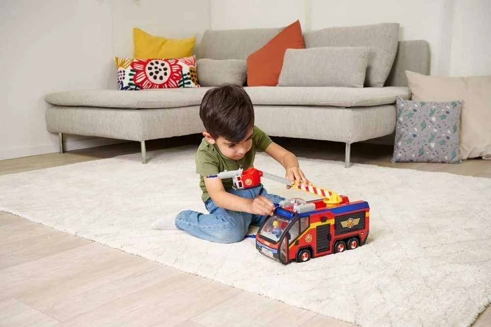 Simba Fireman Sam komplektas Big Gaisrinė mašina Jupiter interaktyvus automobilis + 2 figūrėlės šviesos garsas