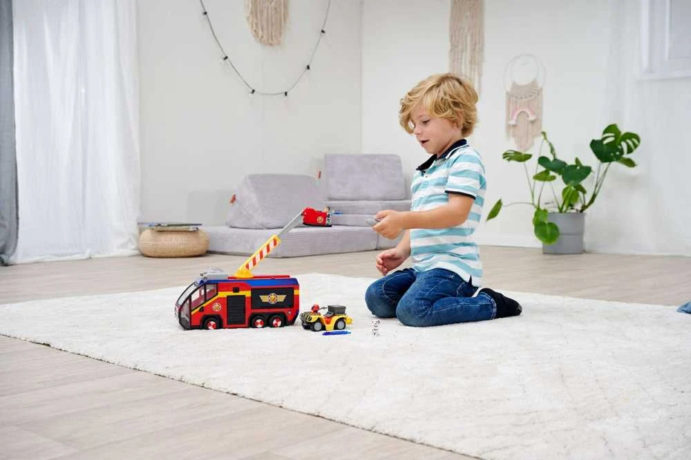 Simba Fireman Sam komplektas Big Gaisrinė mašina Jupiter interaktyvus automobilis + 2 figūrėlės šviesos garsas