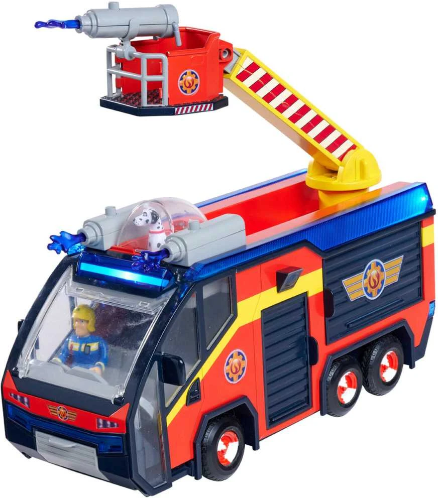 Simba Fireman Sam komplektas Big Gaisrinė mašina Jupiter interaktyvus automobilis + 2 figūrėlės šviesos garsas