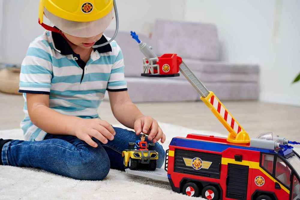 Simba Fireman Sam komplektas Big Gaisrinė mašina Jupiter interaktyvus automobilis + 2 figūrėlės šviesos garsas